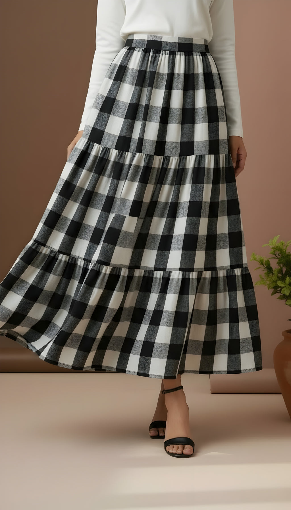 Wool Checkered Skirt!