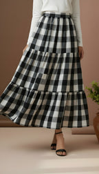 Wool Checkered Skirt!