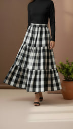 Wool Checkered Skirt!