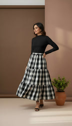 Wool Checkered Skirt!