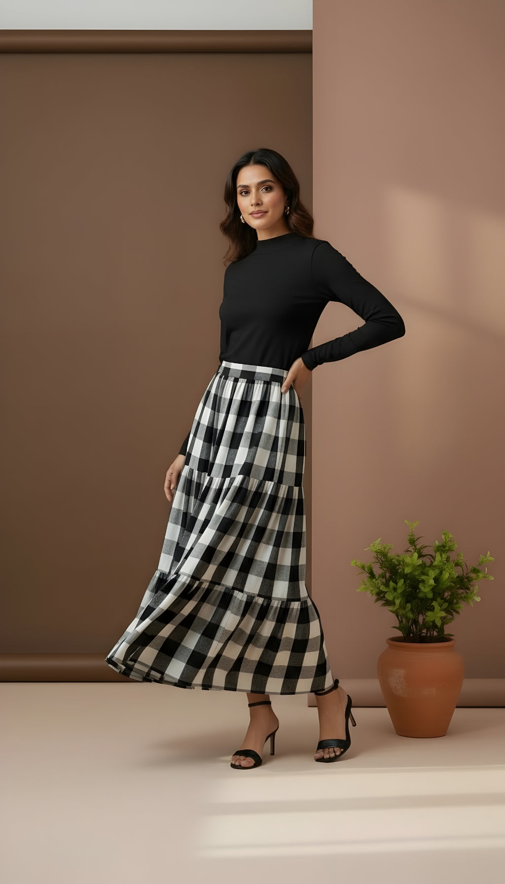 Wool Checkered Skirt!