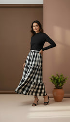Wool Checkered Skirt!