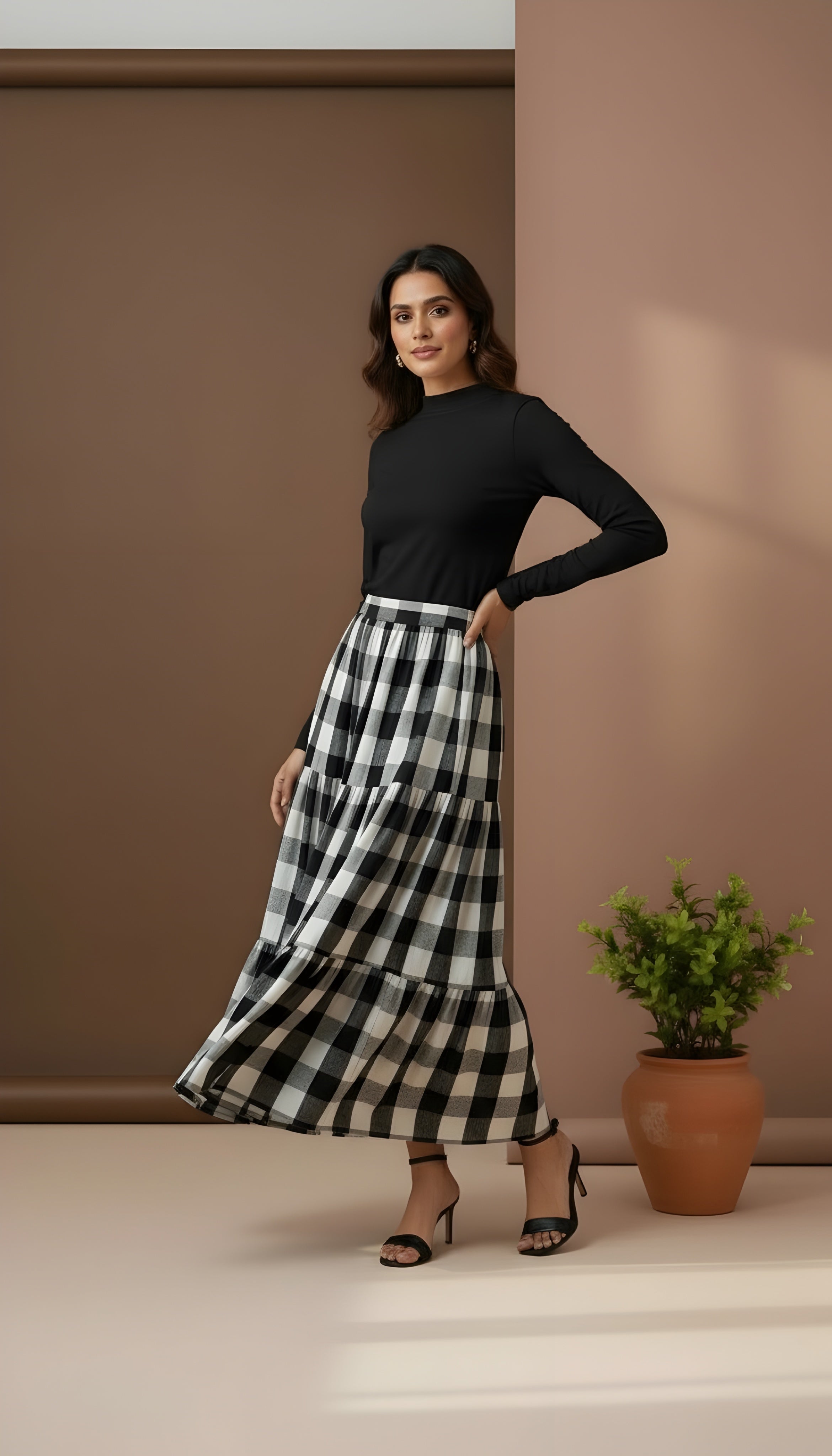 Wool Checkered Skirt!