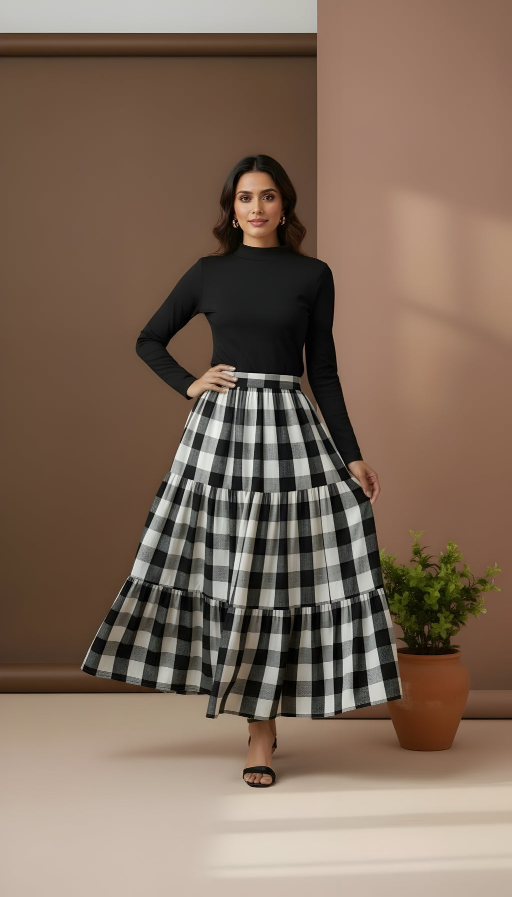 Wool Checkered Skirt!