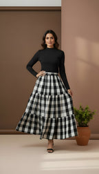 Wool Checkered Skirt!