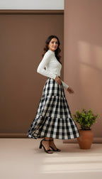 Wool Checkered Skirt!