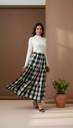 Wool Checkered Skirt!