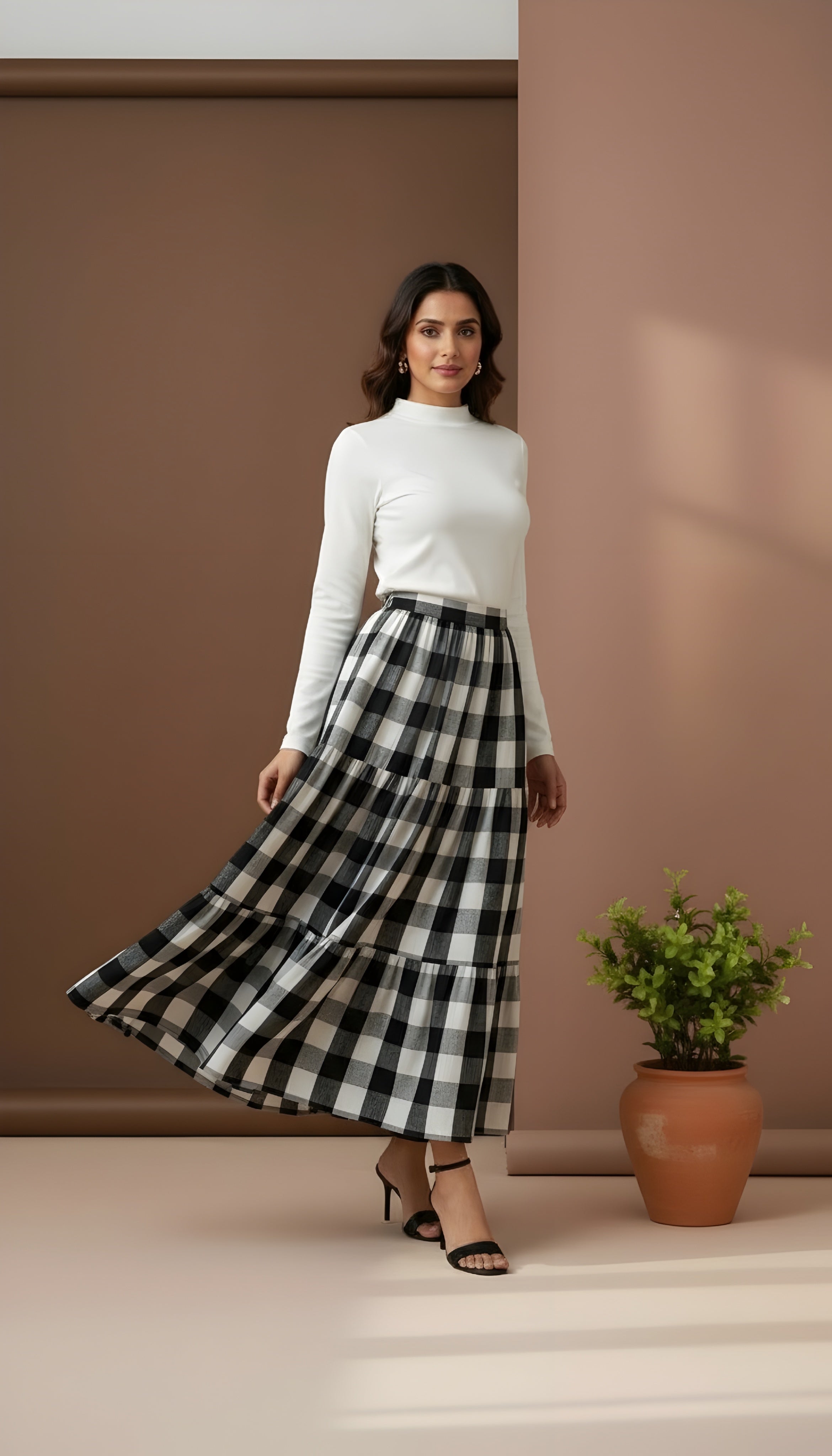 Wool Checkered Skirt!