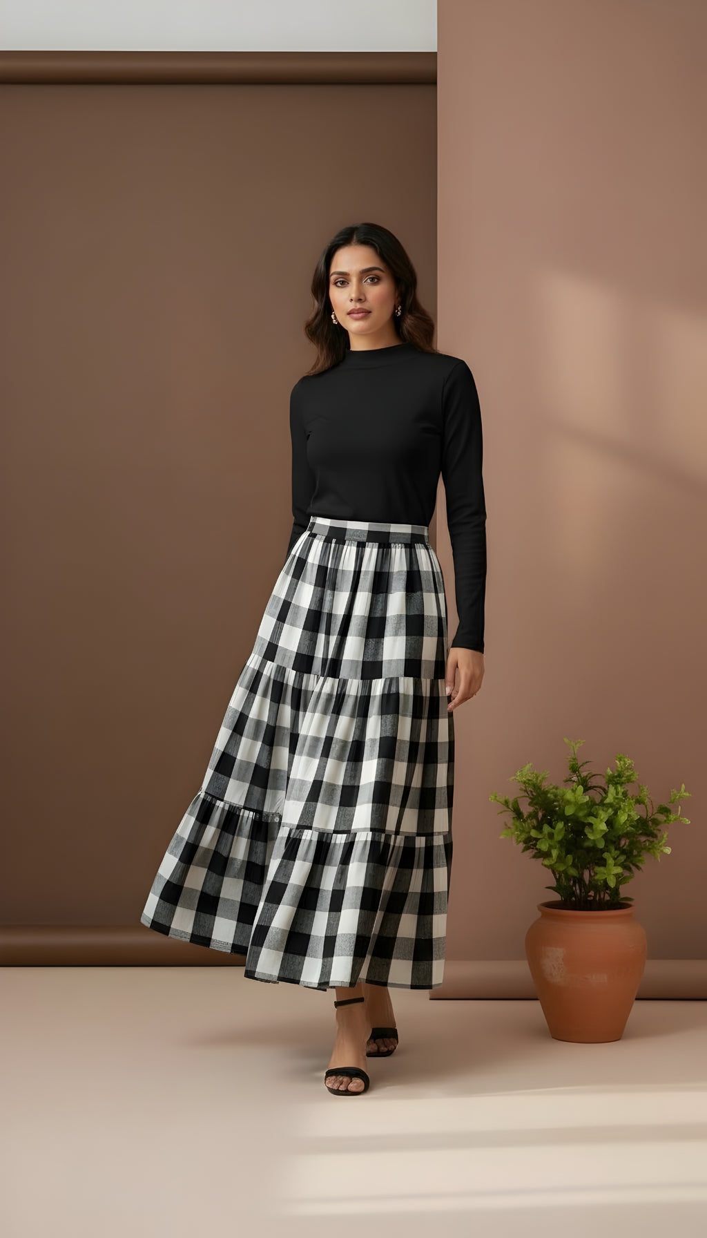 Wool Checkered Skirt!